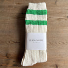 Cottage Varsity Adult Socks in Green Varsity by Le Bon Shoppe
