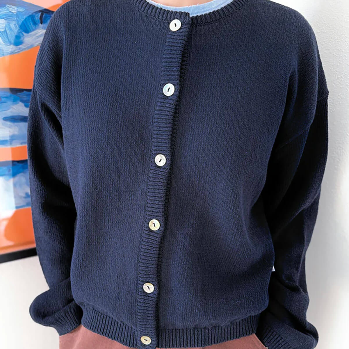 Cotton Leila Cardigan in Navy by Le Bon Shoppe