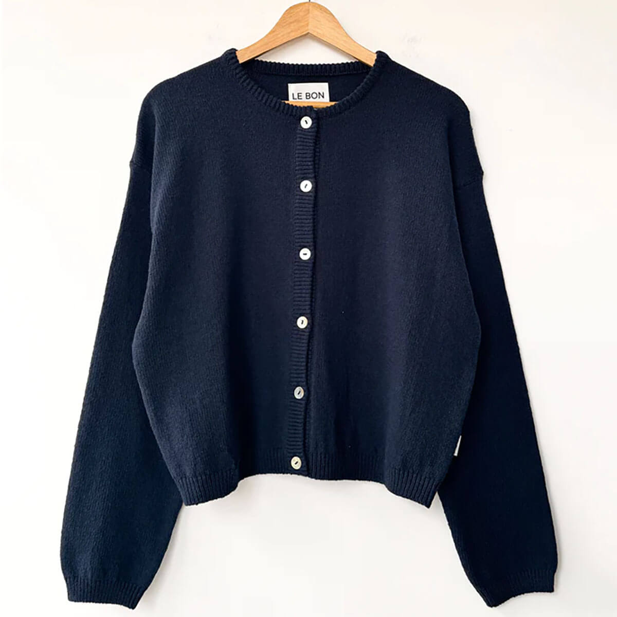 Cotton Leila Cardigan in Navy by Le Bon Shoppe