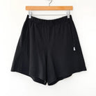Flared Basketball Shorts in Black by Le Bon Shoppe
