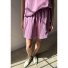 Flared Basketball Shorts in Dusty Lilac by Le Bon Shoppe