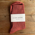 Her Adult Socks in Terracotta by Le Bon Shoppe