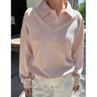 Polo Sweatshirt in Baby Pink by Le Bon Shoppe