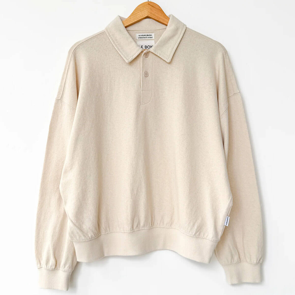 Polo Sweatshirt in Naturel by Le Bon Shoppe