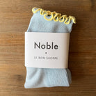 The Petite Ruffled Hugger Adult Modal Socks in Baby Blue / Butter by Le Bon Shoppe