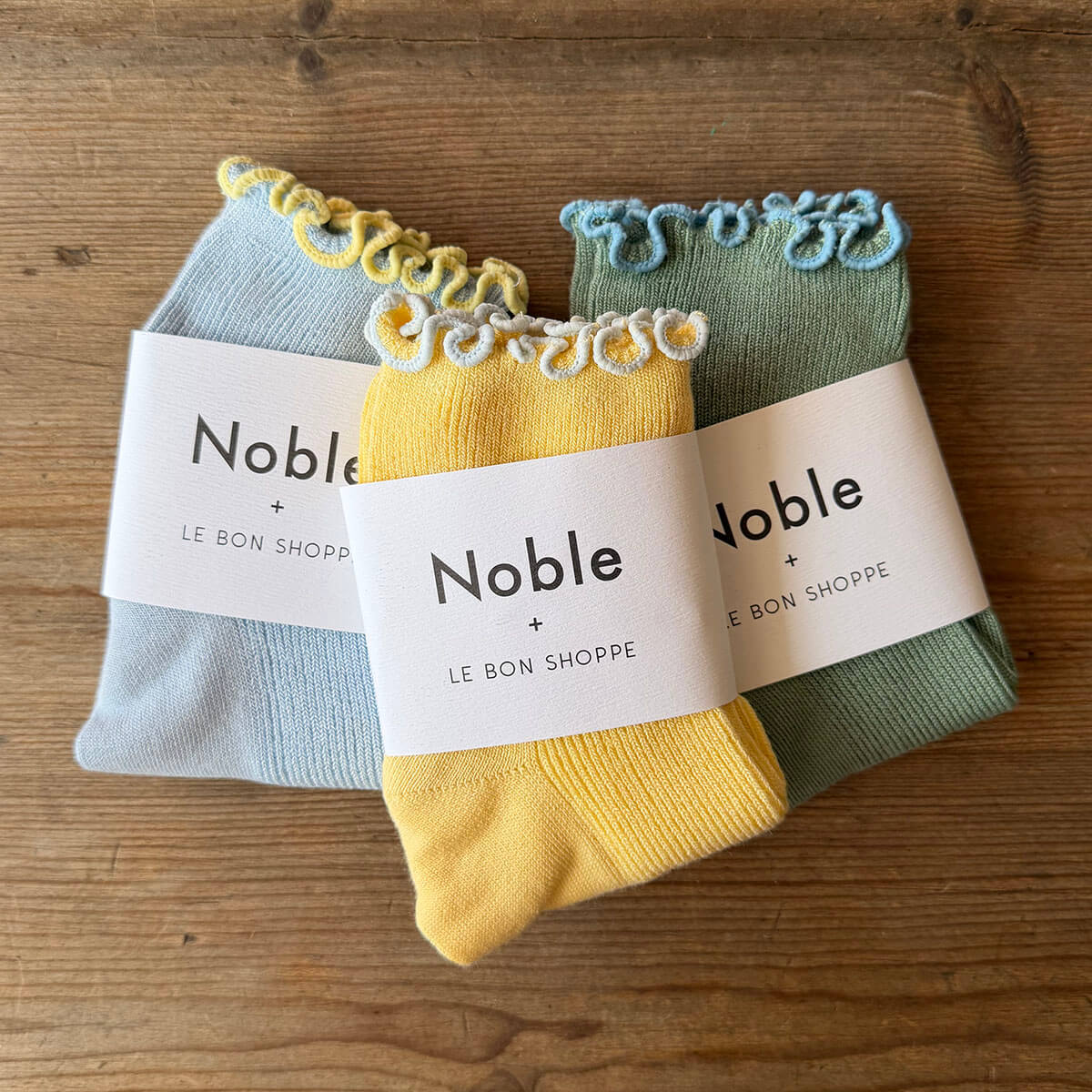 The Petite Ruffled Hugger Adult Modal Socks in Sea Glass / Powder Blue by Le Bon Shoppe