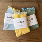 The Petite Ruffled Hugger Adult Modal Socks in Sea Glass / Powder Blue by Le Bon Shoppe