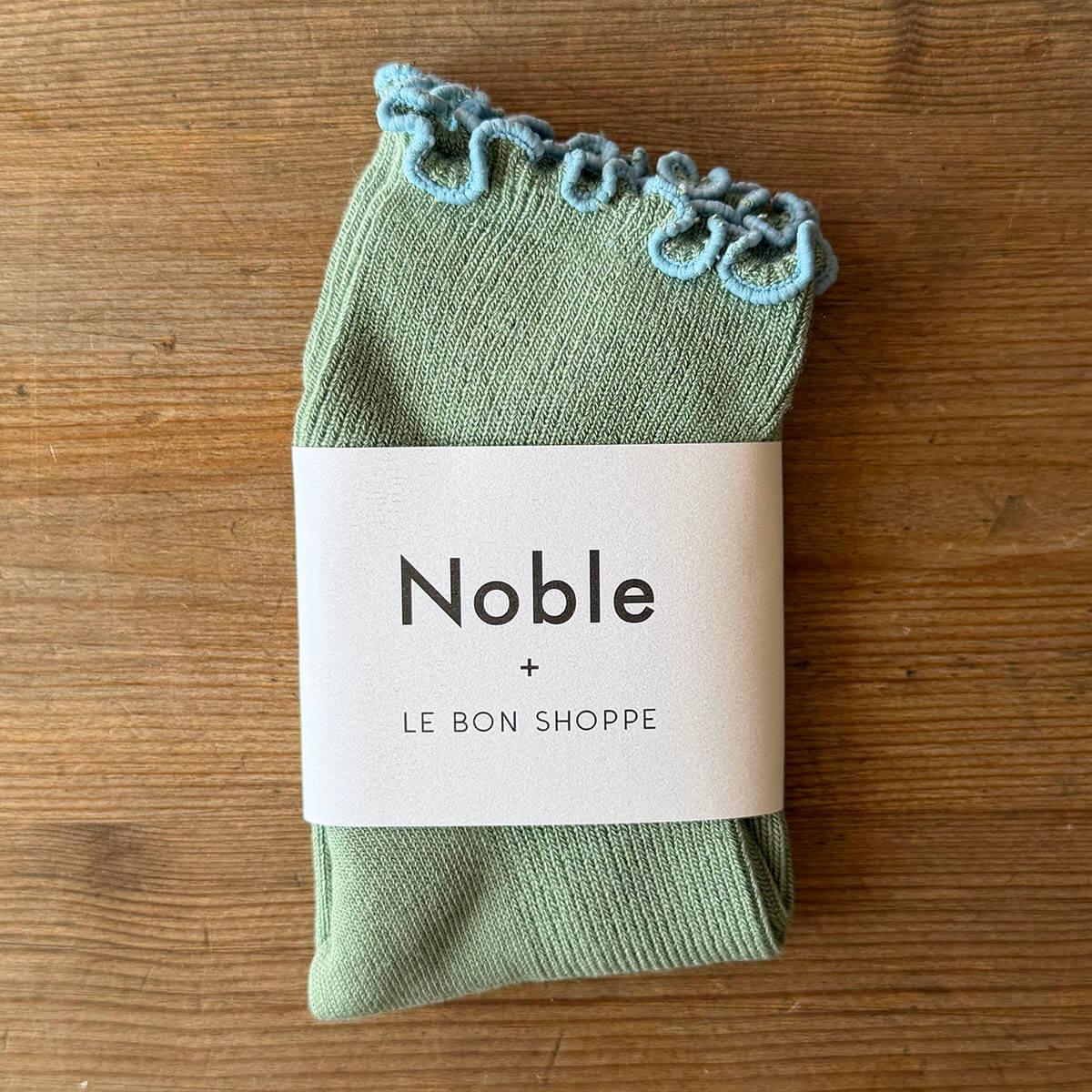 The Petite Ruffled Hugger Adult Modal Socks in Sea Glass / Powder Blue by Le Bon Shoppe