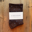 Sneaker Polka Dot Adult Socks in Cacao / Blue by Le Bon Shoppe