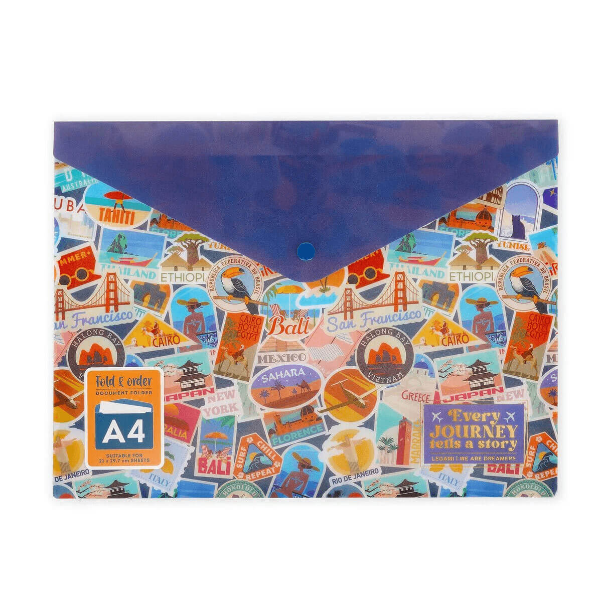 Travel Stickers Fold & Order Document Folder by Legami