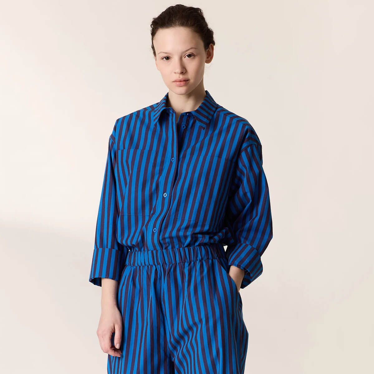 Conan Shirt in Blue Stripe by Leon & Harper