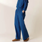 Partos Trousers in Blue Stripe by Leon & Harper