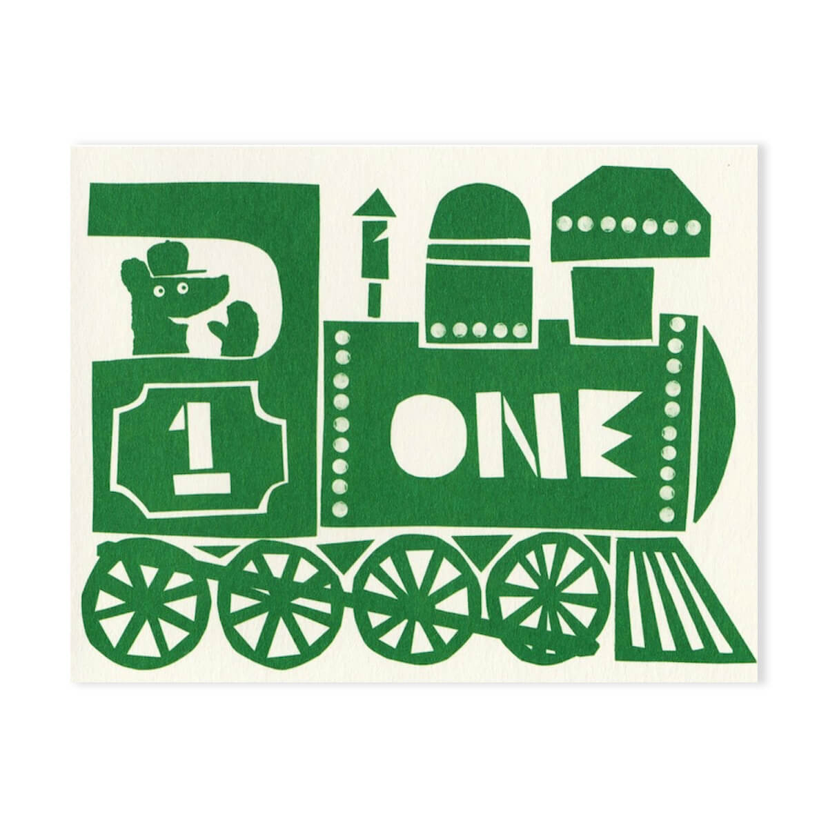 Number 1 Train Mini Greetings Card by Lisa Jones Studio – Junior Edition