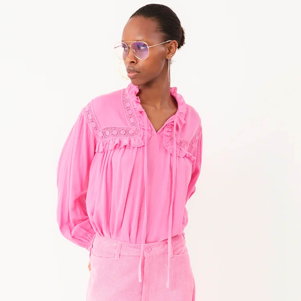 Gemma Shirt in Pink by Lollys Laundry - Last One In Stock - Medium
