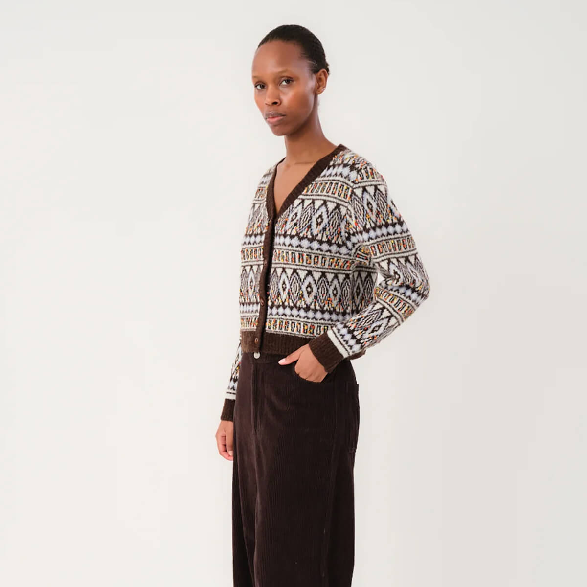 Saxo Knit Cardigan in Dark Mokka by Lollys Laundry – Junior Edition