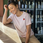 Roma Stripe T Shirt in Light Pink by Lollys Laundry