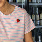 Roma Stripe T Shirt in Light Pink by Lollys Laundry