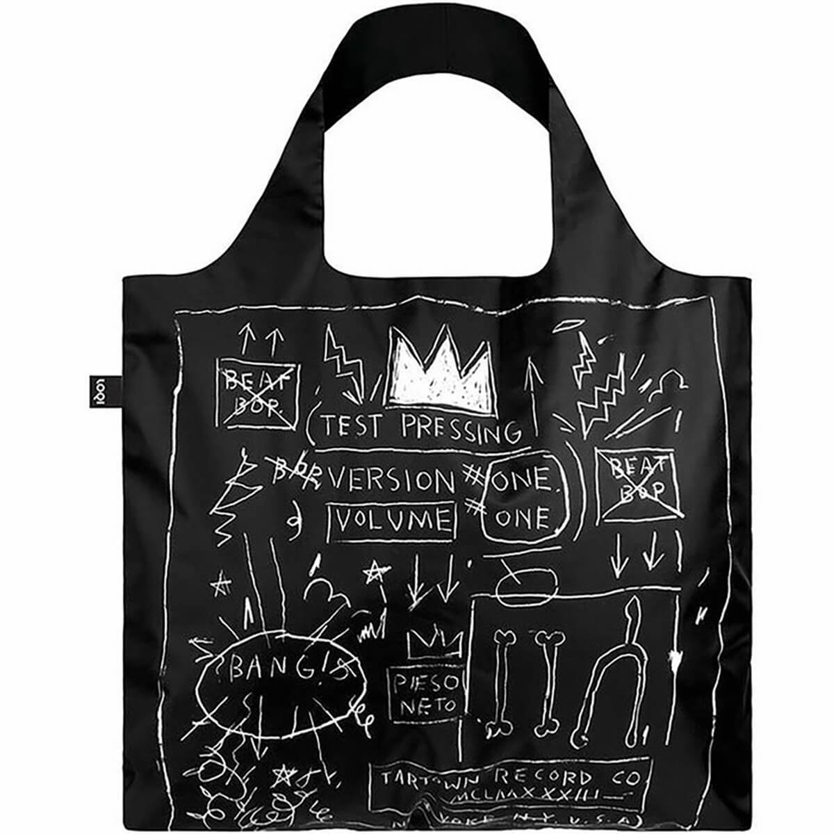 Jean-Michel Basquiat Crown Recycled Shopping Bag by Loqi
