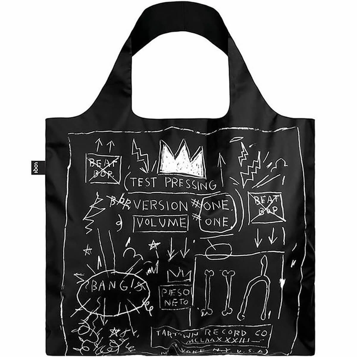 Jean-Michel Basquiat Crown Recycled Shopping Bag by Loqi