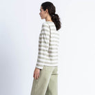 Striped Dot T-Shirt in Ecru / Mouse by Loreak Mendian