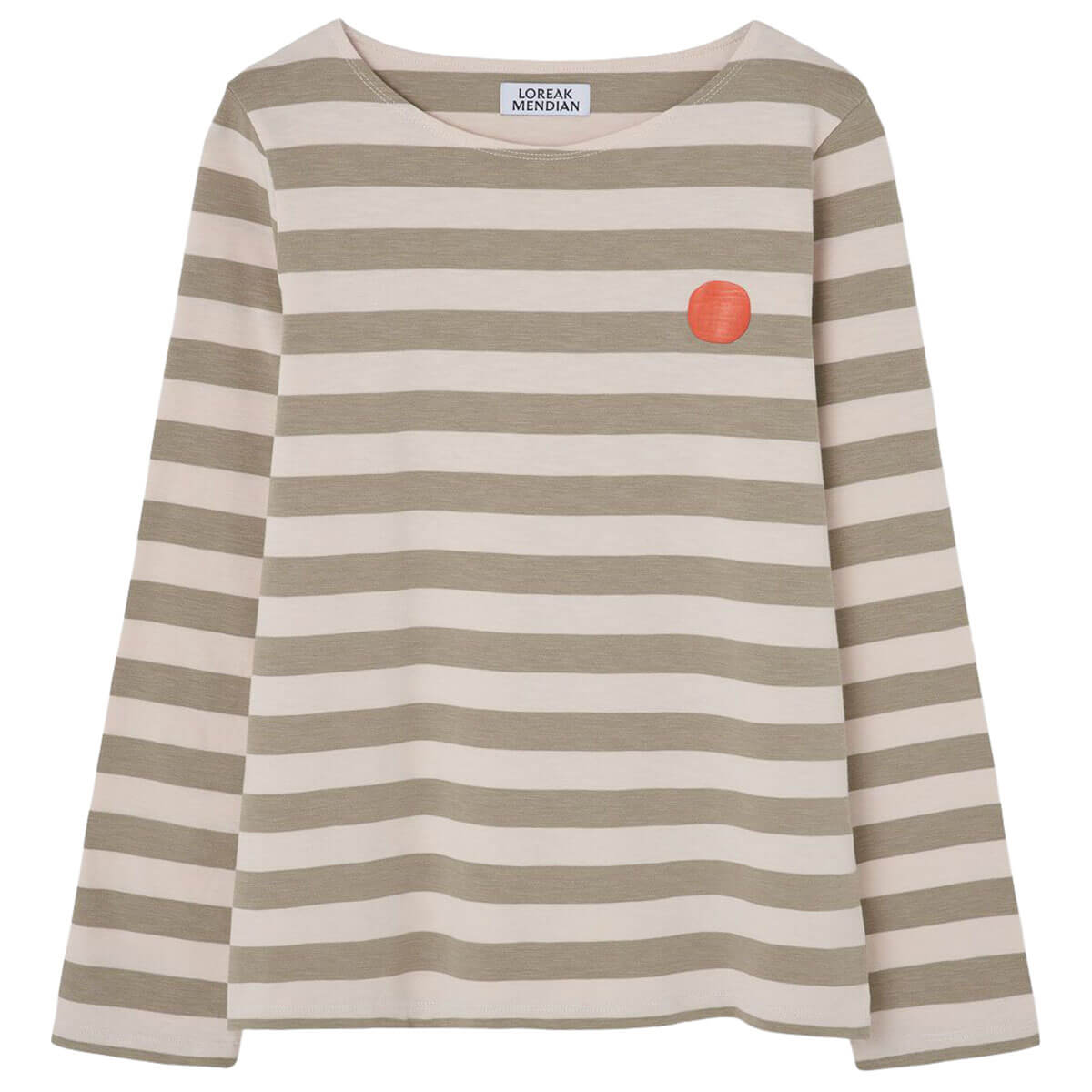Striped Dot T-Shirt in Ecru / Mouse by Loreak Mendian