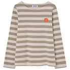 Striped Dot T-Shirt in Ecru / Mouse by Loreak Mendian