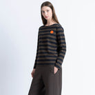 Striped Dot T-Shirt in Navy / Forest by Loreak Mendian
