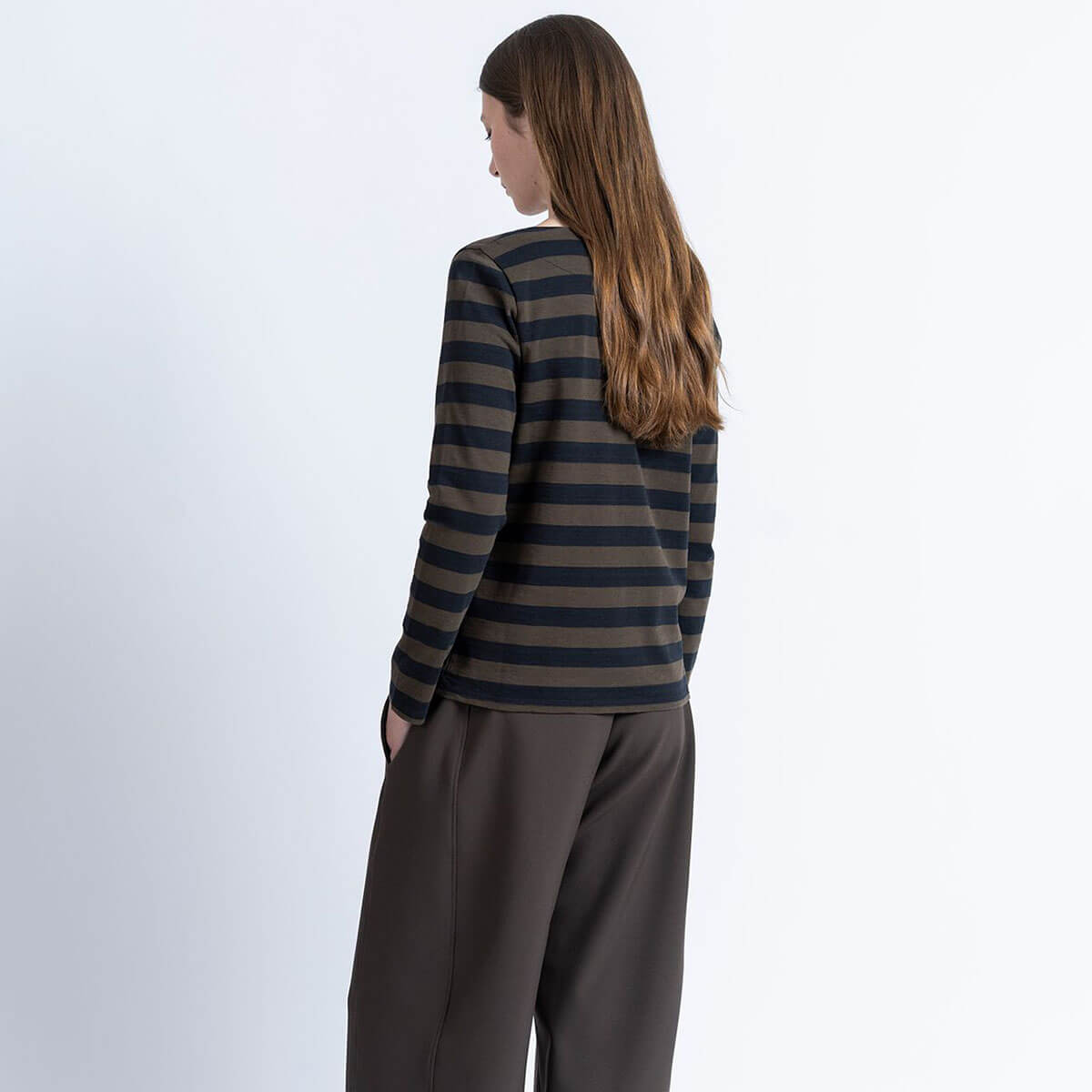 Striped Dot T-Shirt in Navy / Forest by Loreak Mendian