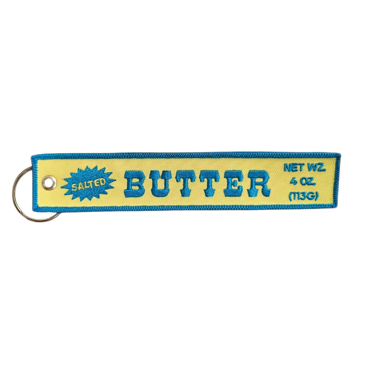 Butter Embroidered Keyring by Lucky Goods Paper