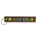 Olive Girl Embroidered Keyring by Lucky Goods Paper