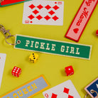 Pickle Girl Embroidered Keyring by Lucky Goods Paper