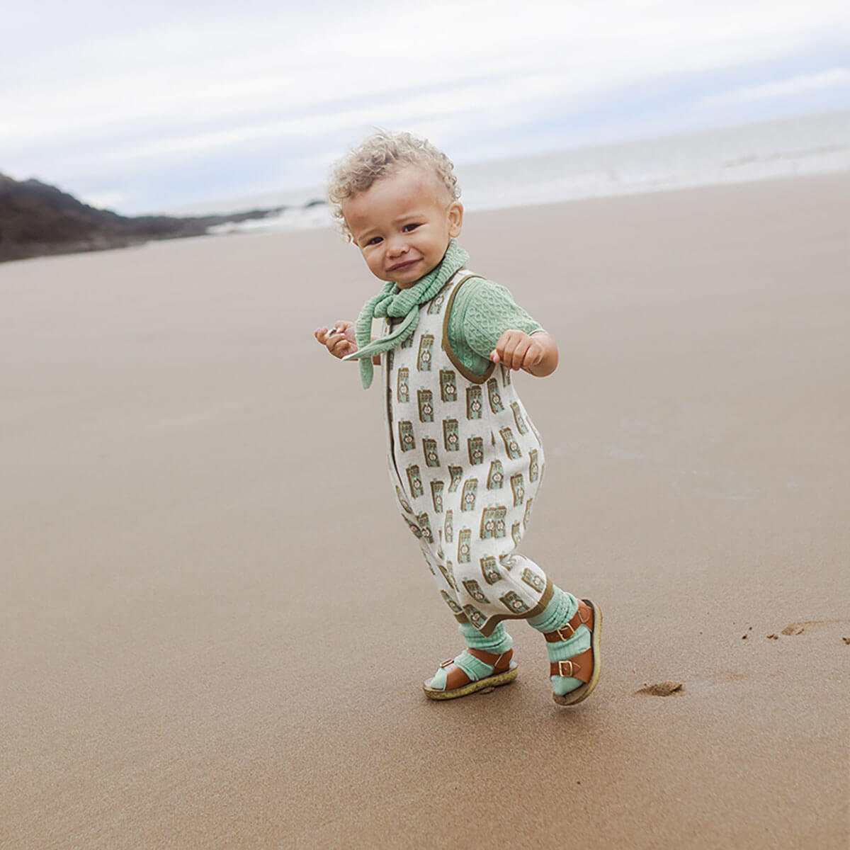Juice Box Romper in Green Apple by Mabli