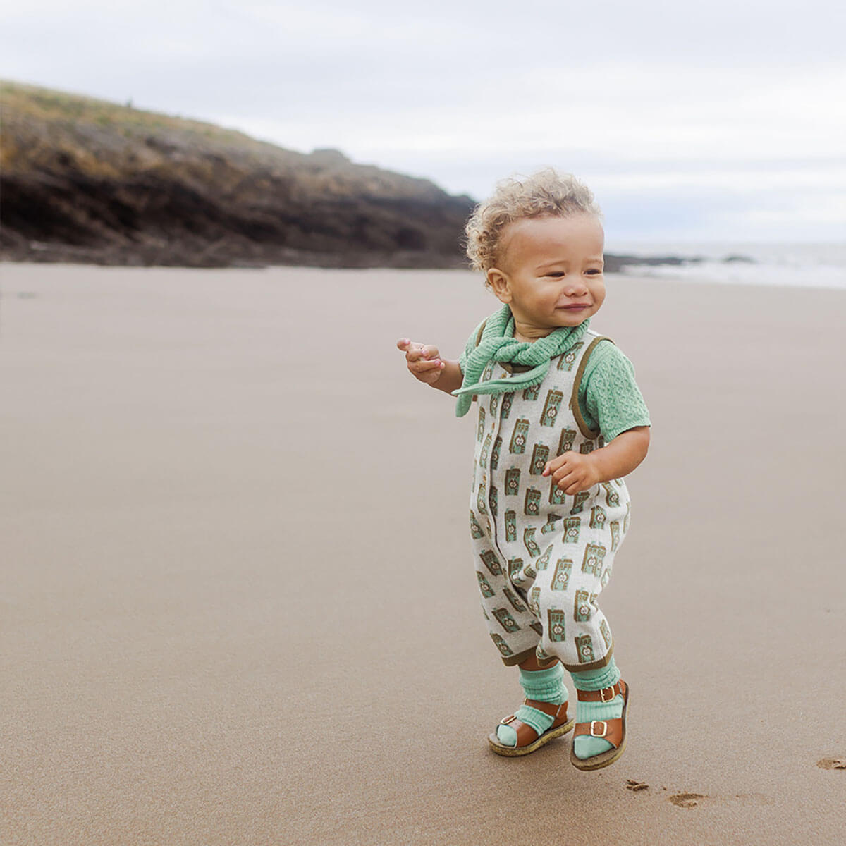 Juice Box Romper in Green Apple by Mabli