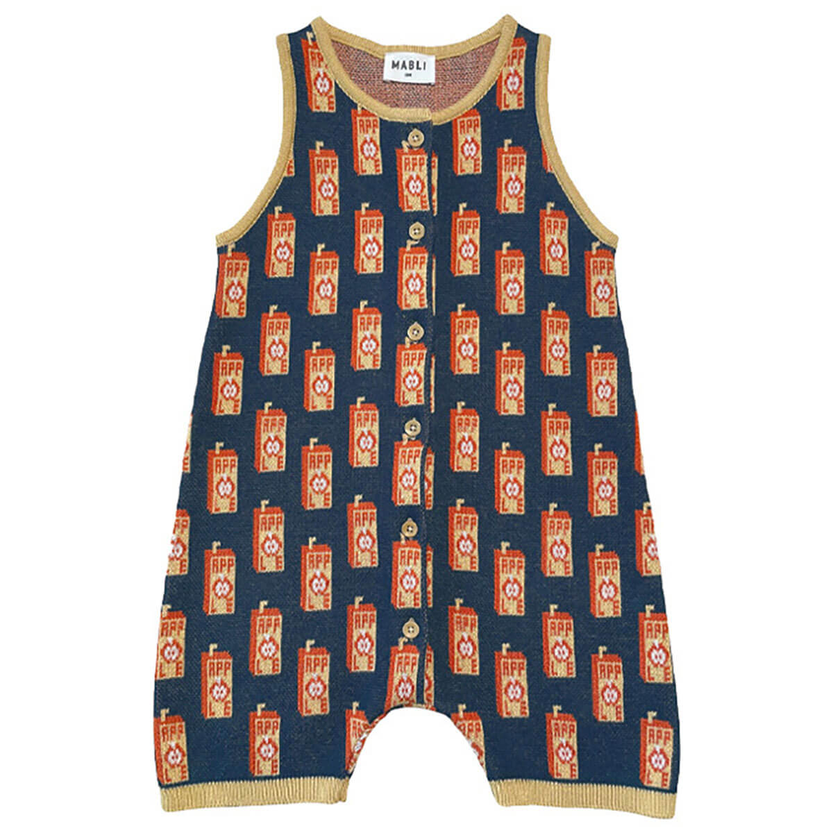 Juice Box Romper in Red Apple by Mabli