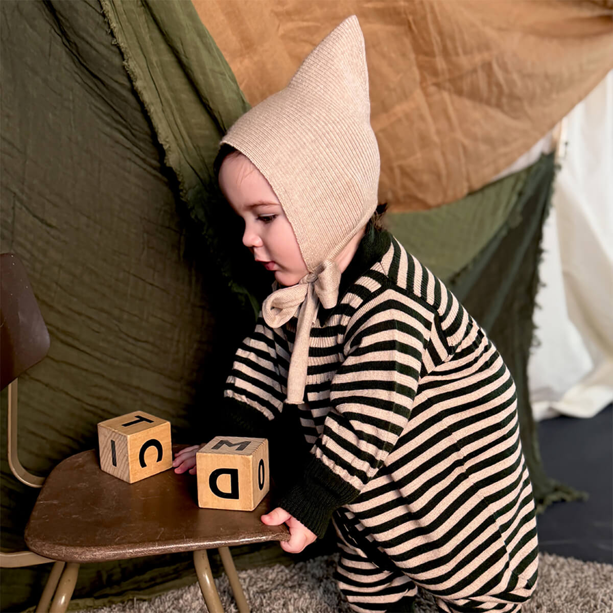 Artist Romper in Ivy Stripe by Mabli – Junior Edition