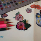 August's Rose Hand Embroidered Brooch by Macon & Lesquoy