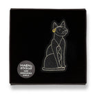 Black Bastet Hand Embroidered Brooch by Macon & Lesquoy