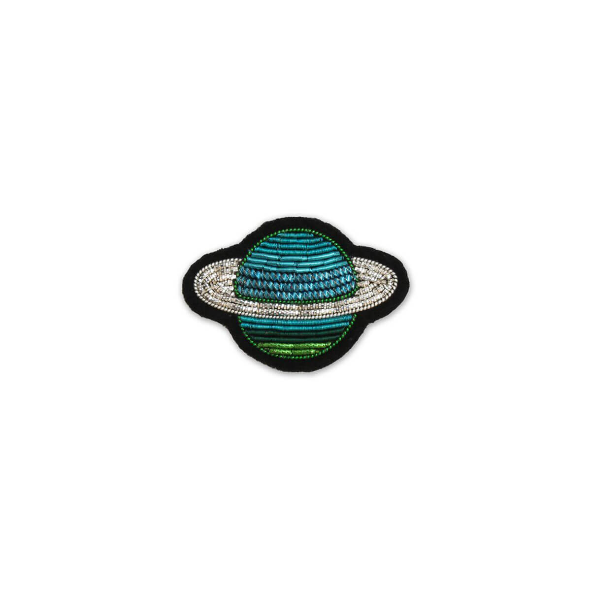 Saturn Hand Embroidered Brooch by Macon & Lesquoy