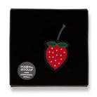 Sweet Strawberry Hand Embroidered Brooch by Macon & Lesquoy