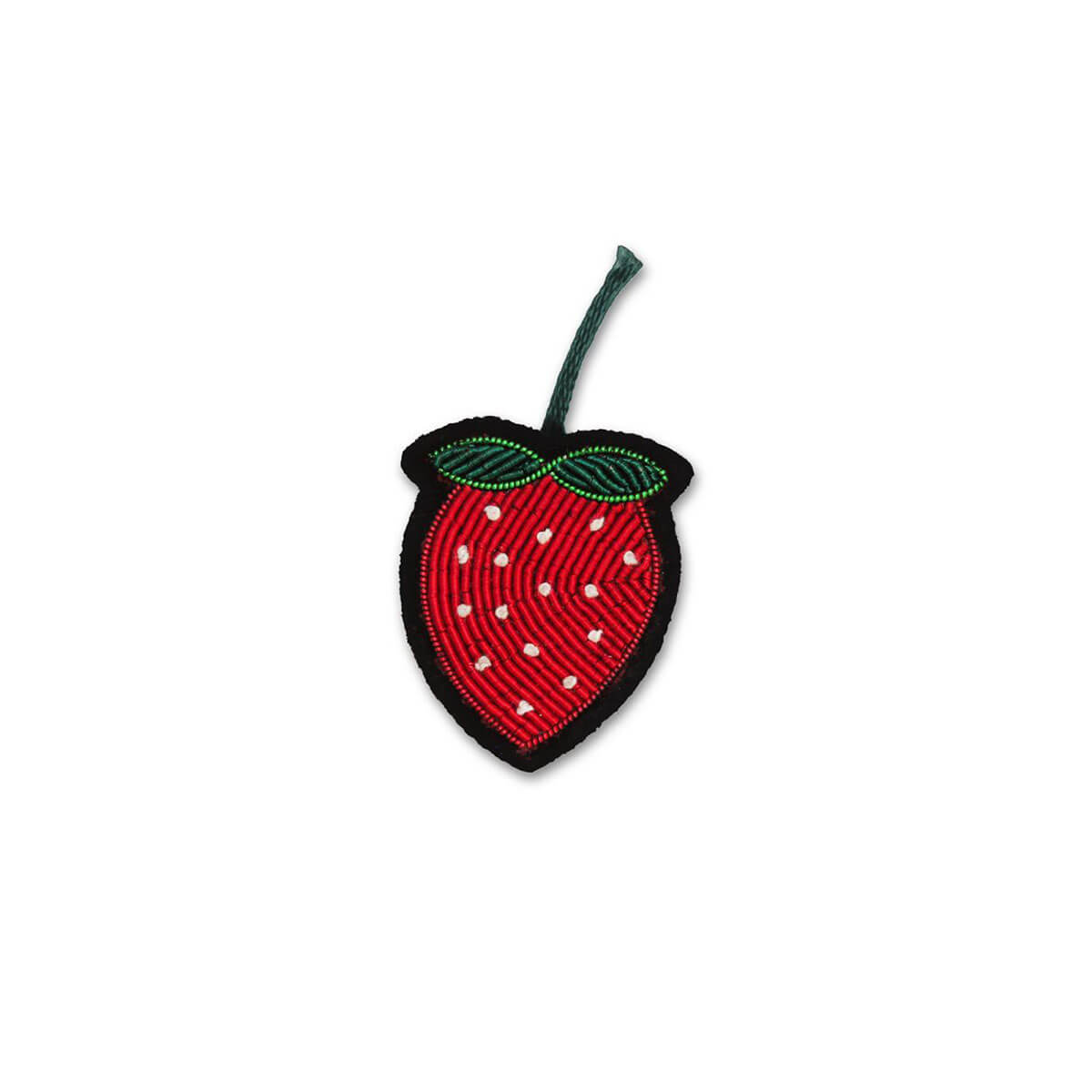Sweet Strawberry Hand Embroidered Brooch by Macon & Lesquoy