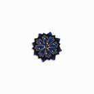 Blue & Black Cornflower Hand Embroidered Brooch by Macon & Lesquoy