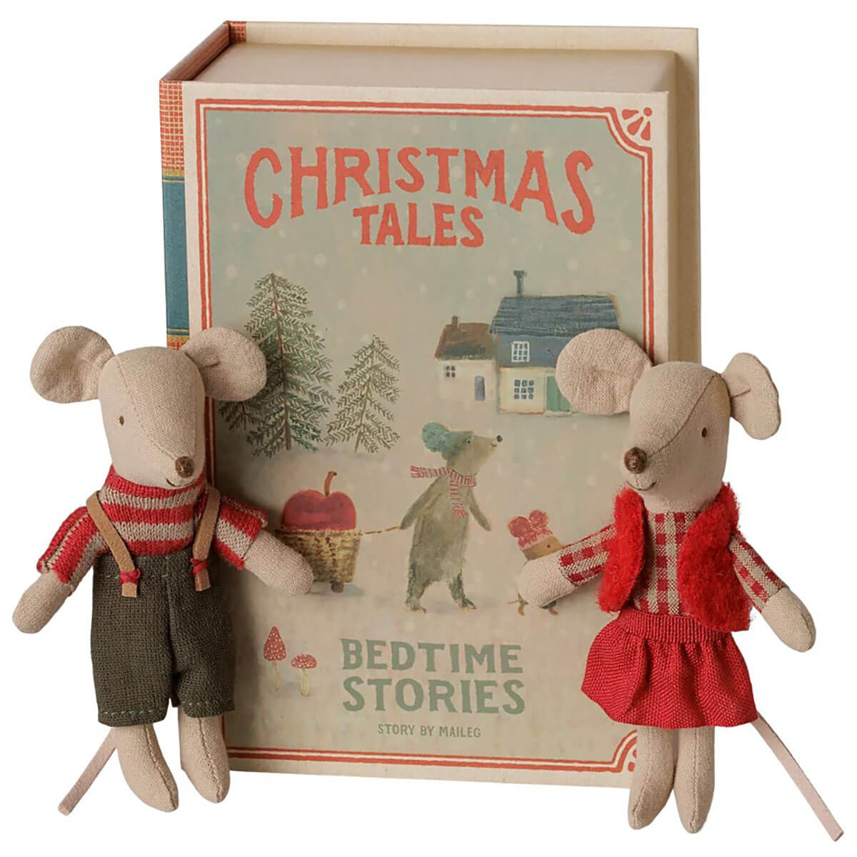 Little Brother and Sister Christmas Twin Mice in a Book by Maileg