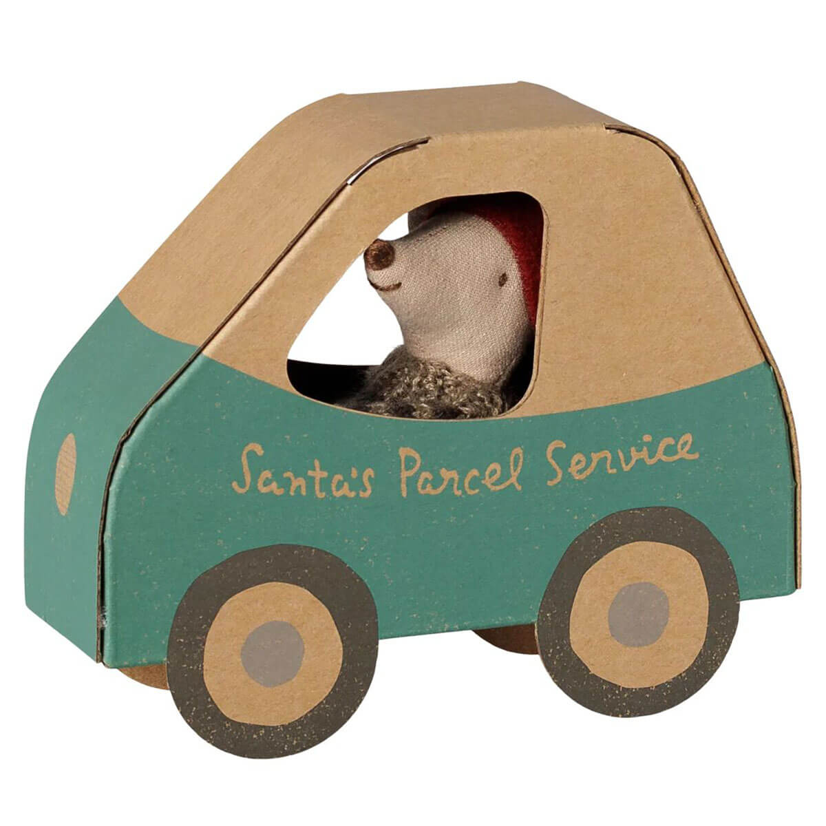 Little Brother in a Car Christmas Mouse by Maileg