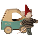 Little Brother in a Car Christmas Mouse by Maileg