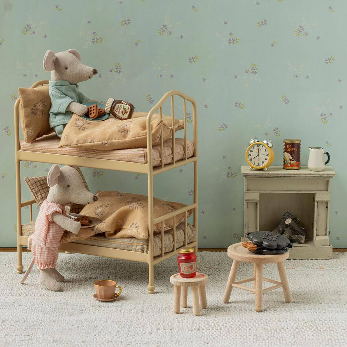 Mouse Bunk Bed in Wheat by Maileg