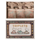 Baby Mice Triplets in a Matchbox in Checker by Maileg