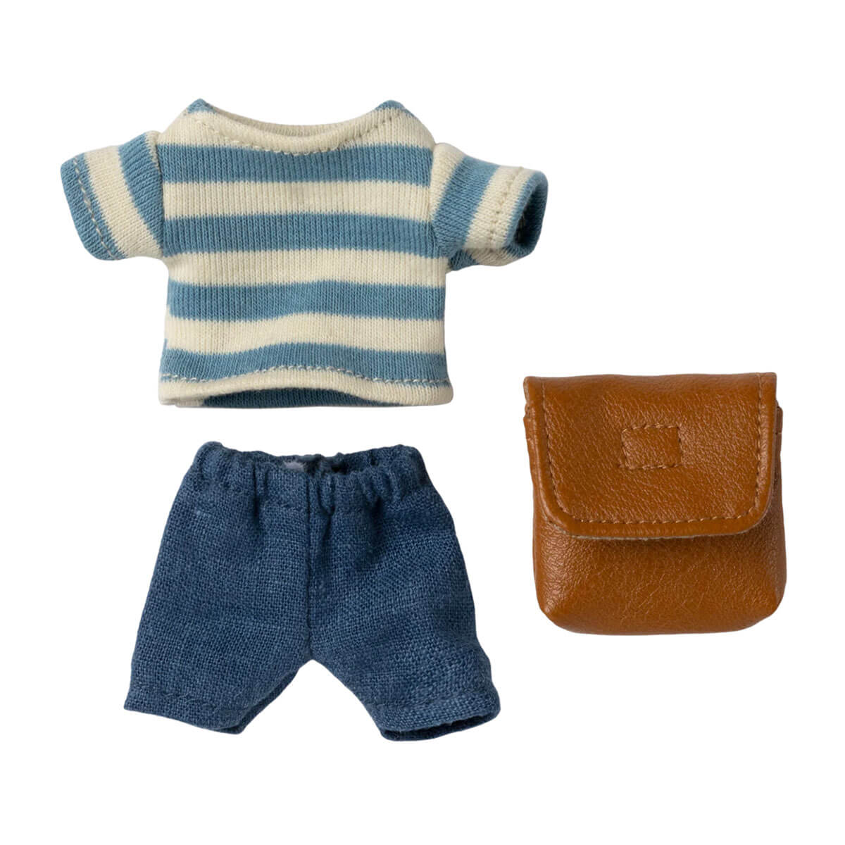 Big Brother Mouse Clothes And Bag in Brown by Maileg
