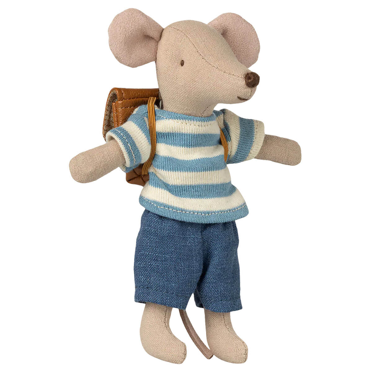 Big Brother Tricycle Mouse With Bag in Brown by Maileg