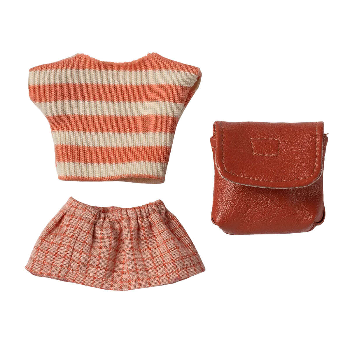 Big Sister Mouse Clothes And Bag in Coral by Maileg
