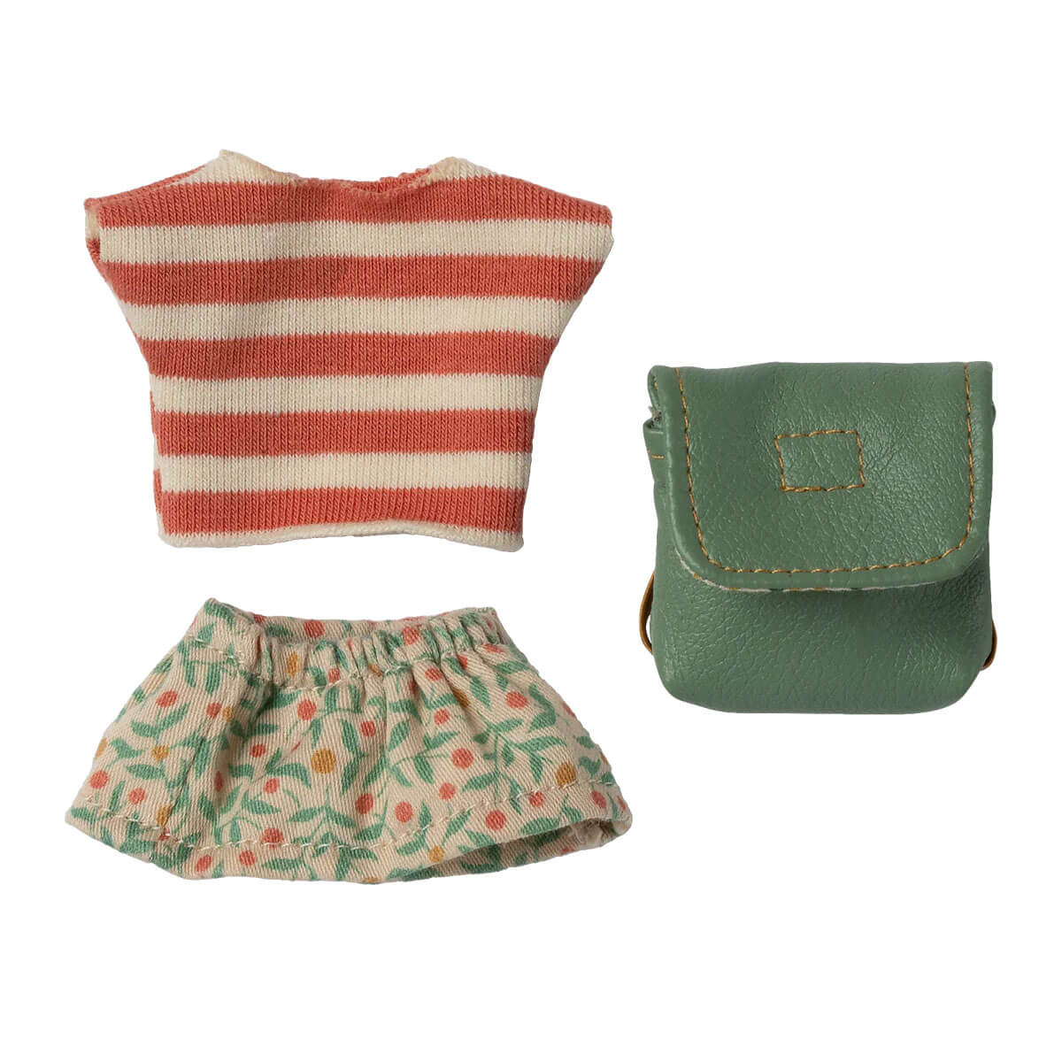 Big Sister Mouse Clothes And Bag in Green by Maileg